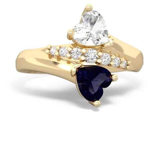 white topaz-sapphire modern ring