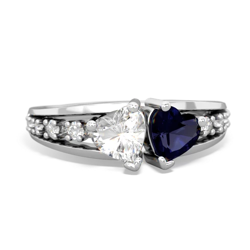 white topaz-sapphire modern ring