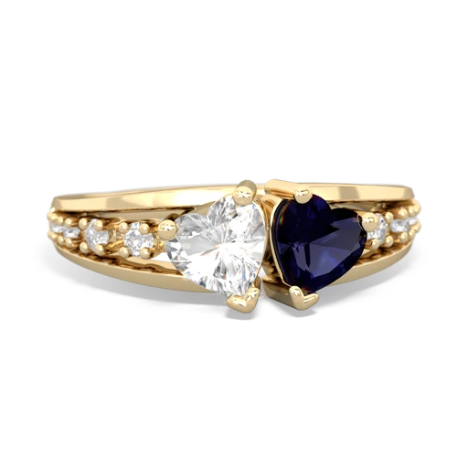 white topaz-sapphire modern ring