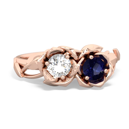 white topaz-sapphire roses ring