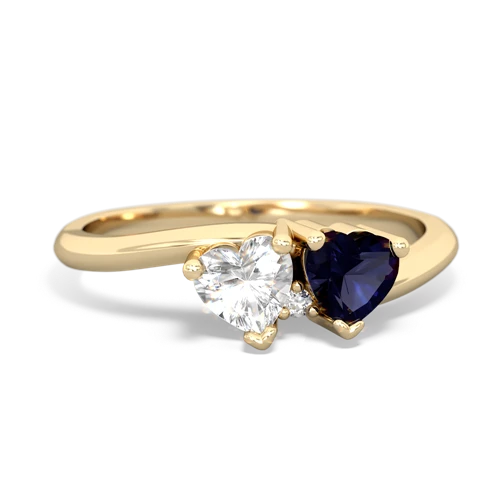 white topaz-sapphire sweethearts promise ring