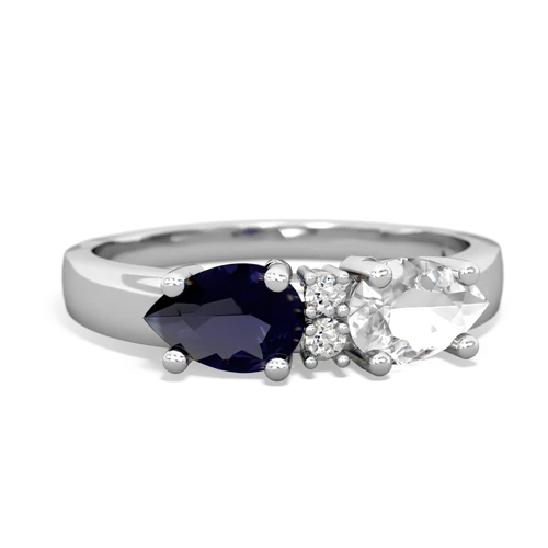 white topaz-sapphire timeless ring