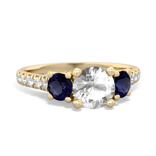 white topaz-sapphire trellis pave ring