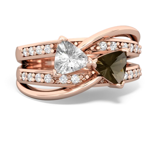 white topaz-smoky quartz couture ring