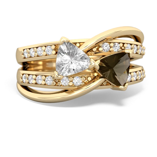 white topaz-smoky quartz couture ring