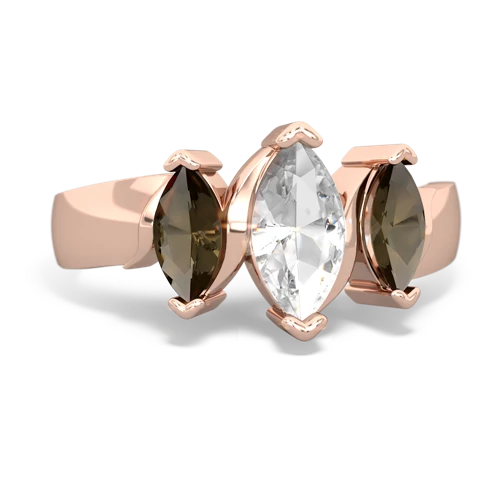 white topaz-smoky quartz keepsake ring