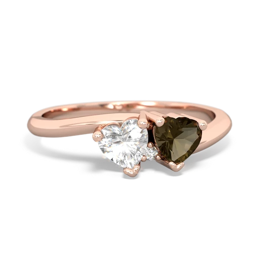 white topaz-smoky quartz sweethearts promise ring