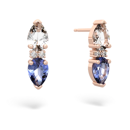 white topaz-tanzanite bowtie earrings