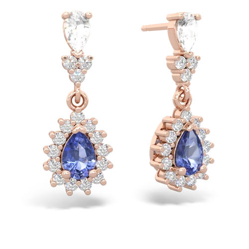 white topaz-tanzanite dangle earrings