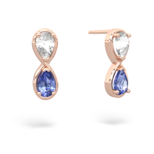 white topaz-tanzanite infinity earrings