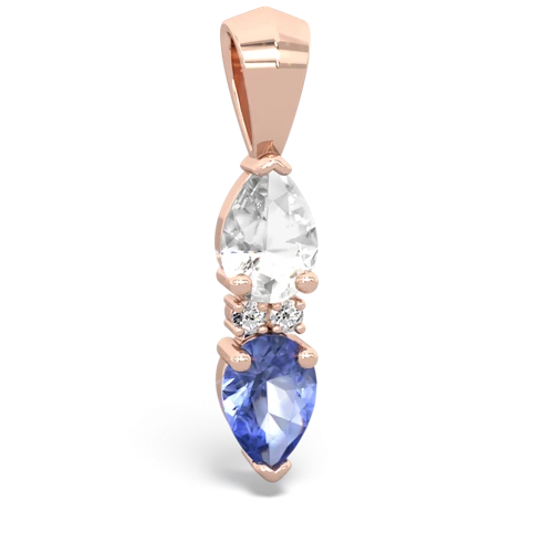 white topaz-tanzanite bowtie pendant