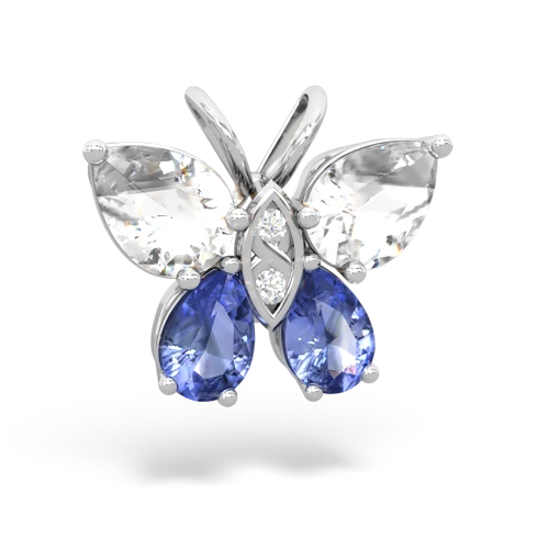 white topaz-tanzanite butterfly pendant