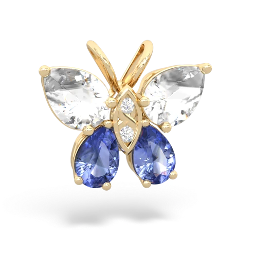 white topaz-tanzanite butterfly pendant