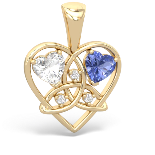 white topaz-tanzanite celtic heart pendant