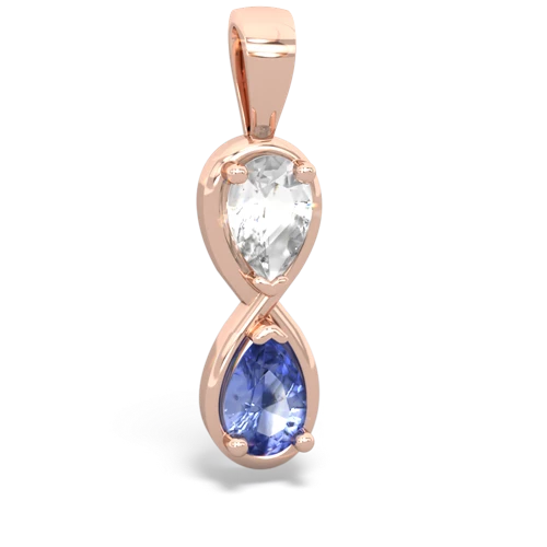 white topaz-tanzanite infinity pendant