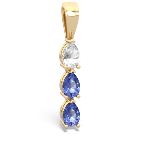 white topaz-tanzanite three stone pendant