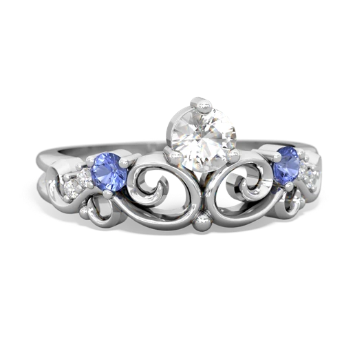 white topaz-tanzanite crown keepsake ring