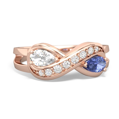 white topaz-tanzanite diamond infinity ring