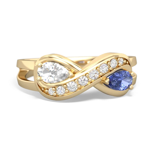 white topaz-tanzanite diamond infinity ring