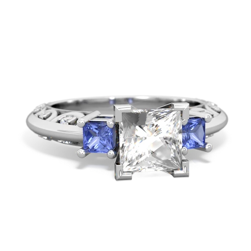 white topaz-tanzanite engagement ring