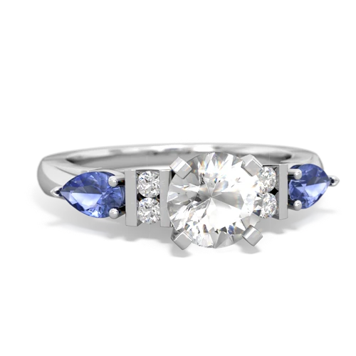 white topaz-tanzanite engagement ring