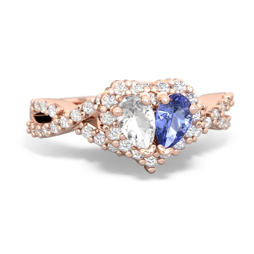 white topaz-tanzanite engagement ring