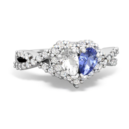 white topaz-tanzanite engagement ring