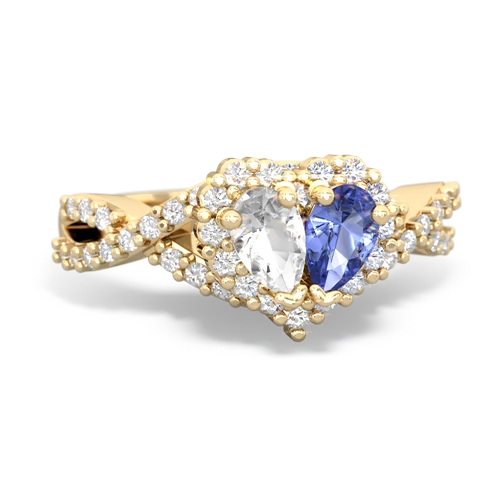 white topaz-tanzanite engagement ring