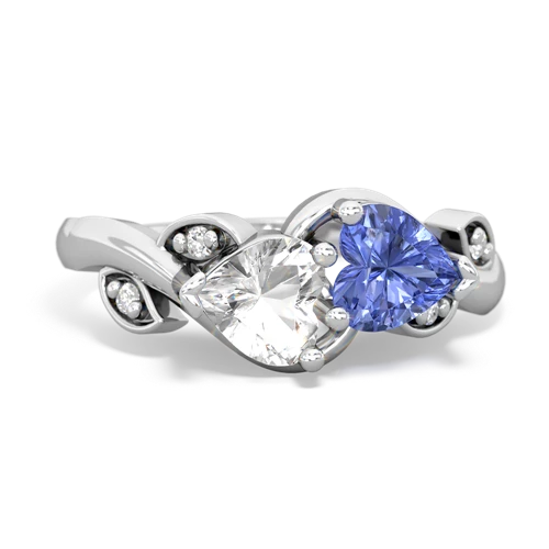 white topaz-tanzanite floral keepsake ring