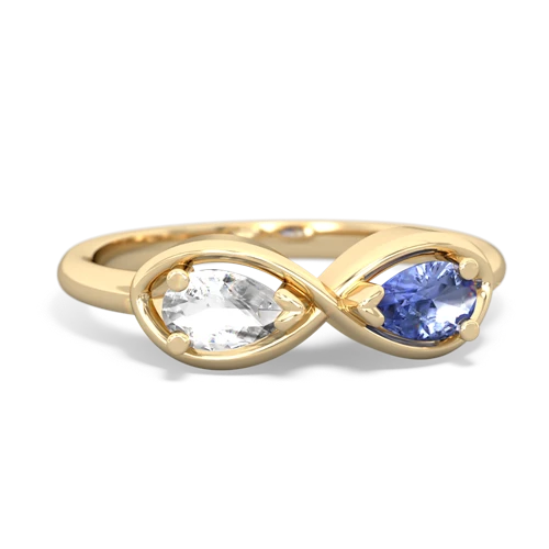 white topaz-tanzanite infinity ring