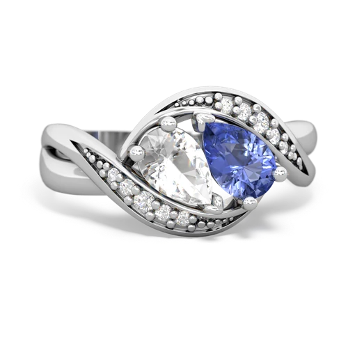 white topaz-tanzanite keepsake curls ring