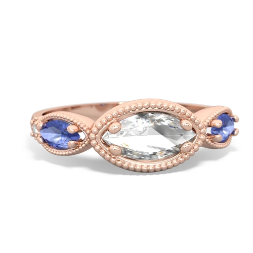 white topaz-tanzanite milgrain marquise ring