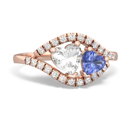 white topaz-tanzanite mother child ring