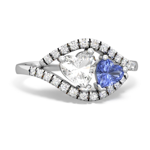 white topaz-tanzanite mother child ring