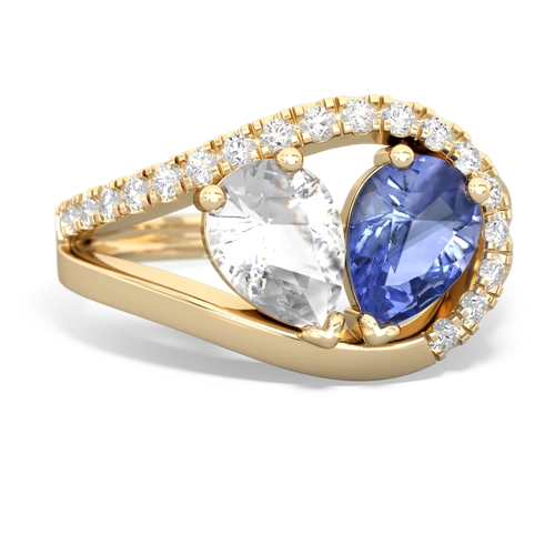 white topaz-tanzanite pave heart ring