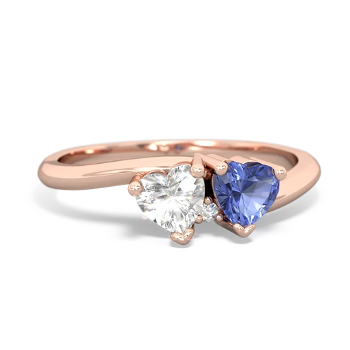 white topaz-tanzanite sweethearts promise ring