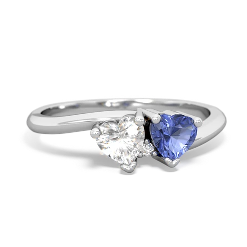 white topaz-tanzanite sweethearts promise ring