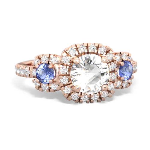 white topaz-tanzanite three stone regal ring