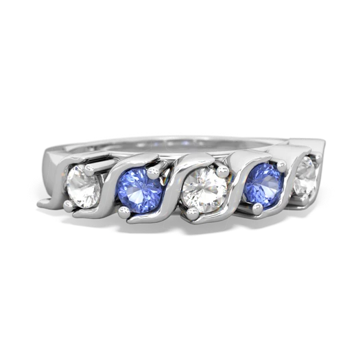 white topaz-tanzanite timeless ring