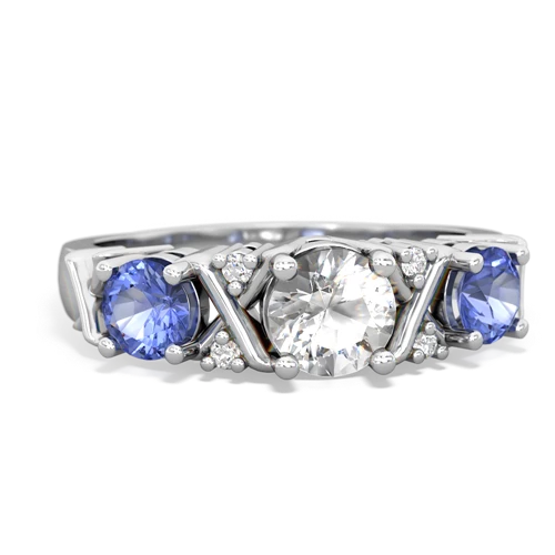 white topaz-tanzanite timeless ring