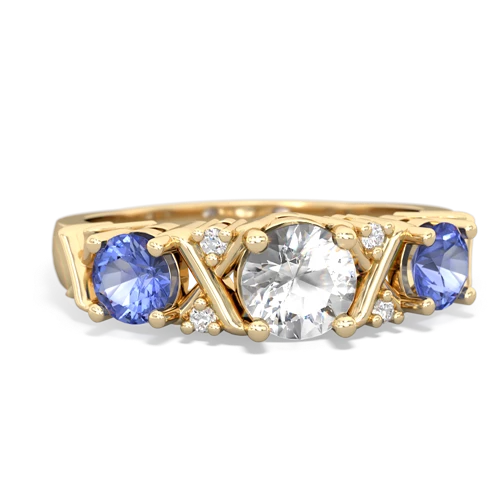 white topaz-tanzanite timeless ring