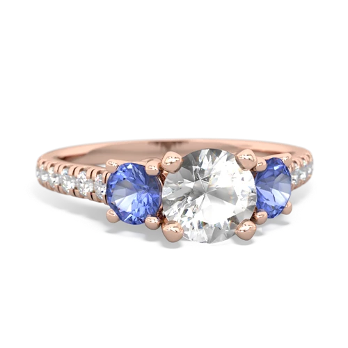 white topaz-tanzanite trellis pave ring