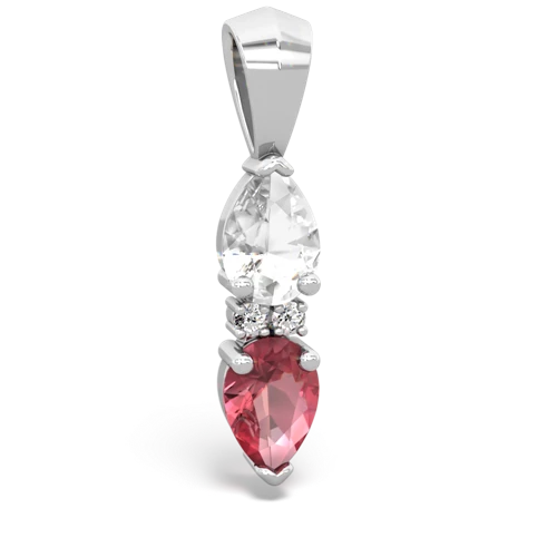 white topaz-tourmaline bowtie pendant