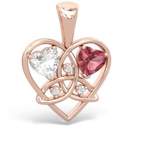 white topaz-tourmaline celtic heart pendant