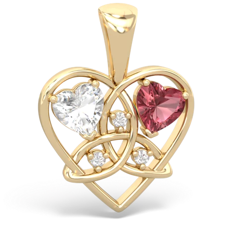 white topaz-tourmaline celtic heart pendant