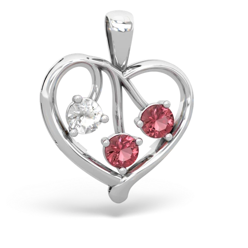 white topaz-tourmaline love heart pendant