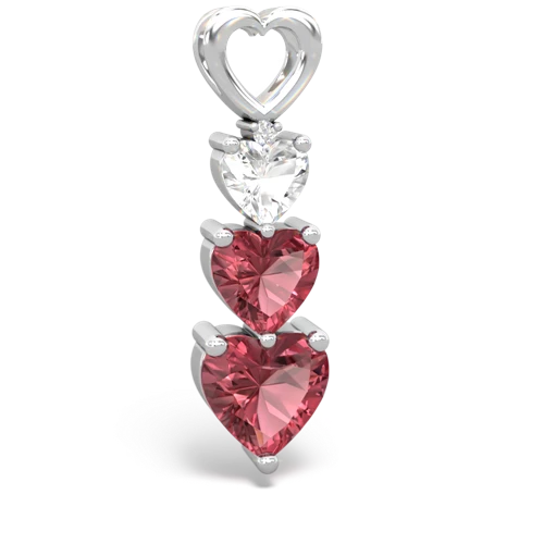 white topaz-tourmaline three stone pendant