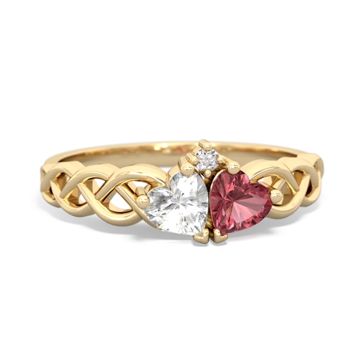 white topaz-tourmaline celtic braid ring