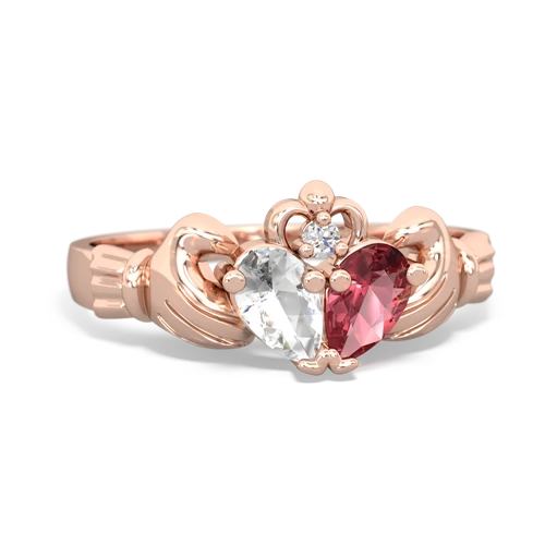 white topaz-tourmaline claddagh ring