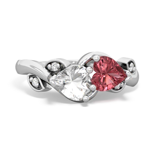 white topaz-tourmaline floral keepsake ring